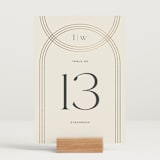 "Curves" - Table Numbers in Chiffon by Amy Payne - Displayed (stand not included)