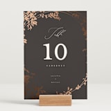 "Bliss" - Table Numbers in Cocoa by Leah Bisch - Displayed (stand not included)