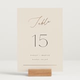 "Encircled Love" - Table Numbers in Taupe by Kelly Schmidt - Displayed (stand not included)