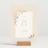 "Everly" - Table Numbers in Latte by Kristie Kern - Displayed (stand not included)