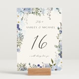 "Layered florals" - Table Numbers in Serenity by Susan Moyal - Displayed (stand not included)