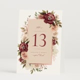 "Romantic Frame" - Table Numbers in Peony by Wildfield Paper Co - Folded