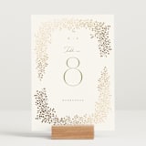 "Villa" - Table Numbers in Leaf by Kristie Kern - Displayed (stand not included)