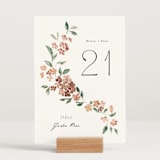 "Sweeping Vine" - Table Numbers in Dusty Rose by Itsy Belle Studio - Displayed (stand not included)
