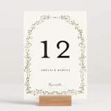 "Monogramed Arch" - Table Numbers in Mojito by Susan Moyal - Displayed (stand not included)