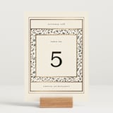 "Hansen" - Table Numbers in Almond by Stephanie Hawkes - Displayed (stand not included)