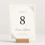 "Intertwined" - Table Numbers in Pearl by Janean Hinger - Displayed (stand not included)