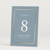 "Elegant bevel" - Table Numbers in Dusty Blue by Stacey Meacham - Folded