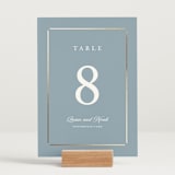 "Elegant bevel" - Table Numbers in Dusty Blue by Stacey Meacham - Displayed (stand not included)