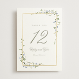 "Flowering Vine" - Table Numbers in Bluebell by Everett Paper Goods - Front