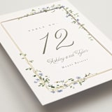 "Flowering Vine" - Table Numbers in Bluebell by Everett Paper Goods - Detail