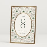 "Vintage Palms" - Table Numbers in Sand by Maria Alou - Folded