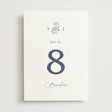 "Climbing Florals" - Table Numbers in Sapphire by Olivia Raufman - Front
