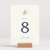 "Climbing Florals" - Table Numbers in Sapphire by Olivia Raufman - Displayed (stand not included)