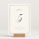 "Timeless" - Table Numbers in Linen by Erica Krystek - Displayed (stand not included)