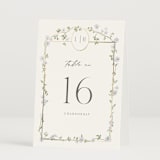 "Portico" - Table Numbers in Blue Bell by Everett Paper Goods - Folded