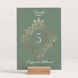 "Princess" - Table Numbers in Pine by Claudia Orengo - Displayed (stand not included)