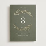 "Leaves" - Table Numbers in Moss by Kelly Schmidt - Front