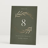 "Leaves" - Table Numbers in Moss by Kelly Schmidt - Folded