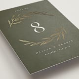 "Leaves" - Table Numbers in Moss by Kelly Schmidt - Detail