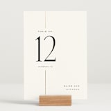 "Linear" - Table Numbers in Silk by Laura Hankins - Displayed (stand not included)