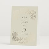 "Foil Botanical Frame" - Table Numbers in Taupe by Hannah Williams - Folded