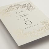 "Foil Botanical Frame" - Table Numbers in Taupe by Hannah Williams - Detail