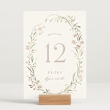 "Meadow" - Table Numbers in Spring Mist by Erin L. Wilson - Displayed (stand not included)