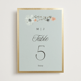 "Blue Garden" - Table Numbers in Mist by Hannah Williams - Front