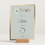 "Blue Garden" - Table Numbers in Mist by Hannah Williams - Displayed (stand not included)
