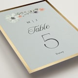 "Blue Garden" - Table Numbers in Mist by Hannah Williams - Detail
