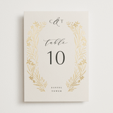 "Floral Border" - Table Numbers in Champagne by Leah Bisch - Front