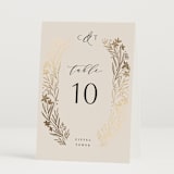 "Floral Border" - Table Numbers in Champagne by Leah Bisch - Folded
