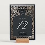 "Regency Grace" - Table Numbers in Onyx by Ana de Sousa - Displayed (stand not included)