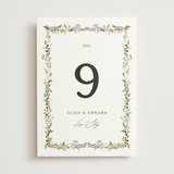 "Blooming Vine" - Table Numbers in Blush by Susan Moyal - Front