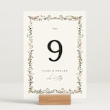 "Blooming Vine" - Table Numbers in Blush by Susan Moyal - Displayed (stand not included)