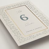 "Floral Romance" - Table Numbers in Something Blue by Gwen Bedat - Detail