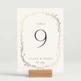 "Delicate Vine" - Table Numbers in Alabaster by Susan Moyal - Displayed (stand not included)