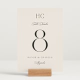 "HONOR" - Table Numbers in Ivory by Melanie Kosuge - Displayed (stand not included)
