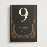 "Geometric Deco" - Table Numbers in Midnight by GeekInk Design - Front