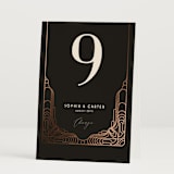"Geometric Deco" - Table Numbers in Midnight by GeekInk Design - Folded