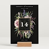 "Bold Bouquet" - Table Numbers in Midnight by Susan Moyal - Displayed (stand not included)