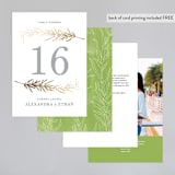 "Simple Sprigs" - Table Numbers in Golden by Erin Deegan - Back of Card Options