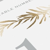 "Simple Sprigs" - Table Numbers in Golden by Erin Deegan - Detail