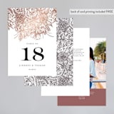 "Sketched Bouquet" - Table Numbers in Petal by Phrosné Barwood - Back of Card Options