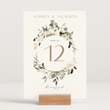 "Country Garden" - Table Numbers in Verdant by Susan Moyal - Displayed (stand not included)