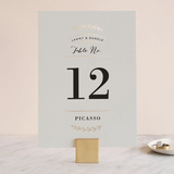 "Elegant Announcement" - Table Numbers in Vanilla by Kelly Schmidt - Front