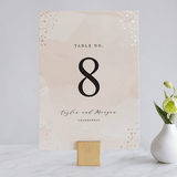 "Formal Watercolor" - Table Numbers in Bashful by Jennifer Postorino - Front