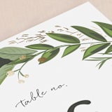 "Vines of Green" - Table Numbers in Fern by Susan Moyal - Detail