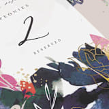 "Blooming Beauty" - Table Numbers in Tan by Lori Wemple - Detail